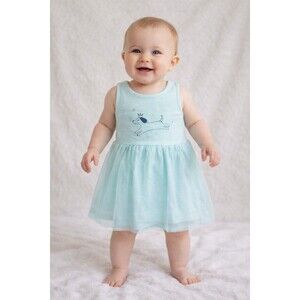 Dress New 6 Month Girls Carters Baby aqua sleeveless Puppy infant wear clothing